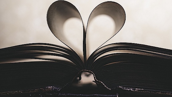 Hjerte af sider i bog
