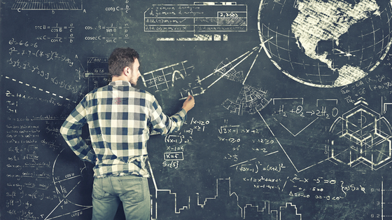 Mand ved tavle Mand ved tavle